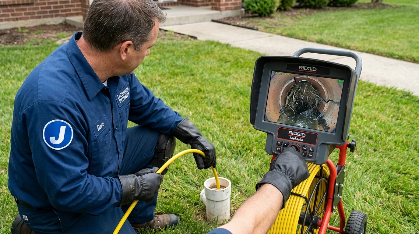 Sewer camera inspection being performed by Johns Plumbing LLC in Trevorton